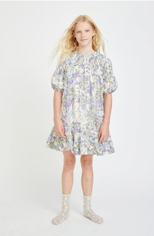 Porter Flock Shirred Dress