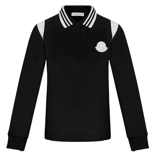 Moncler Long Sleeve Shoulder Detail Polo Shirt