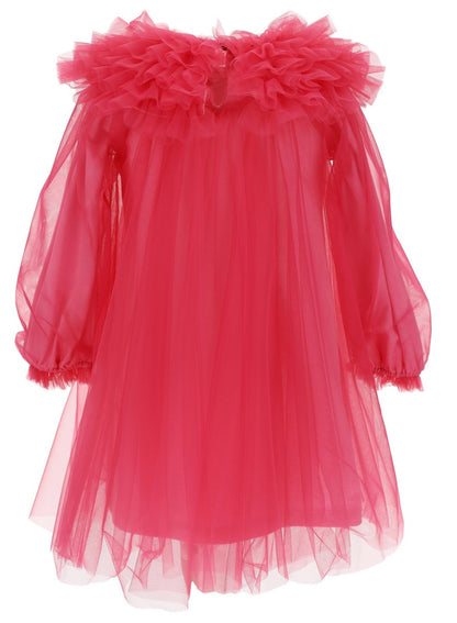 Monnalisa Tulle Fuxia Dress