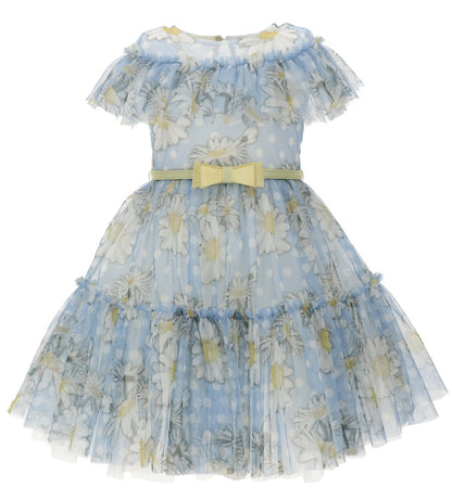 Monnalisa Floral Tulle Dress