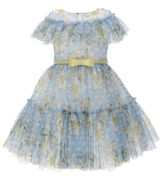Monnalisa Floral Tulle Dress