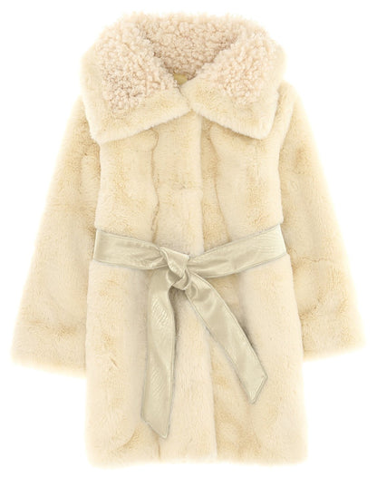 Monnalisa Faux Fur Wrap Coat