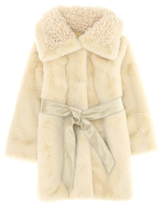 Monnalisa Faux Fur Wrap Coat