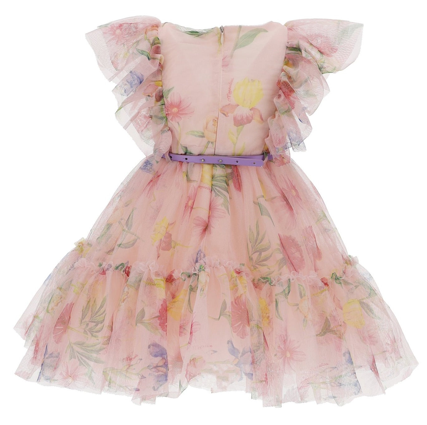 Monnalisa Floral Tulle Dress