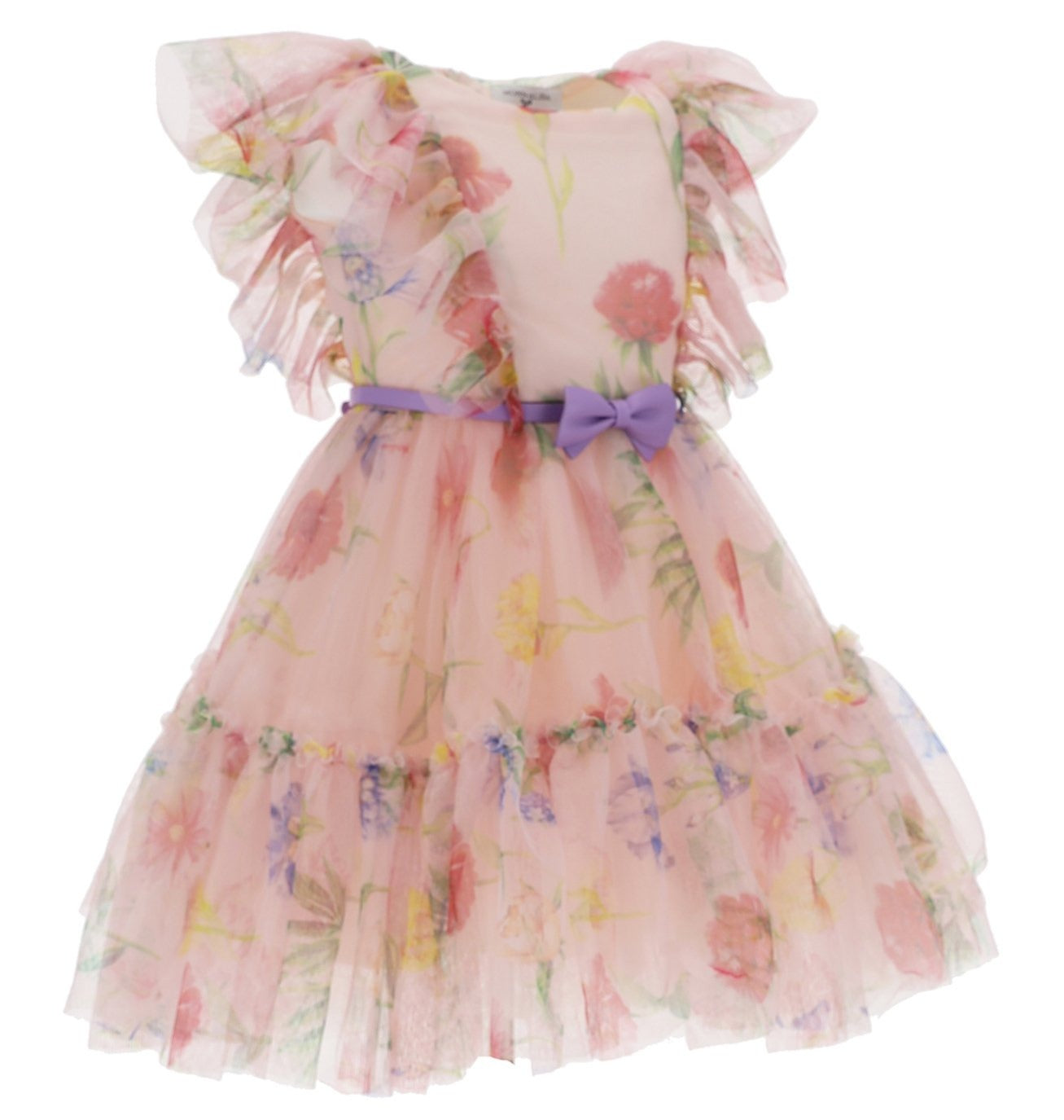 Monnalisa Floral Tulle Dress