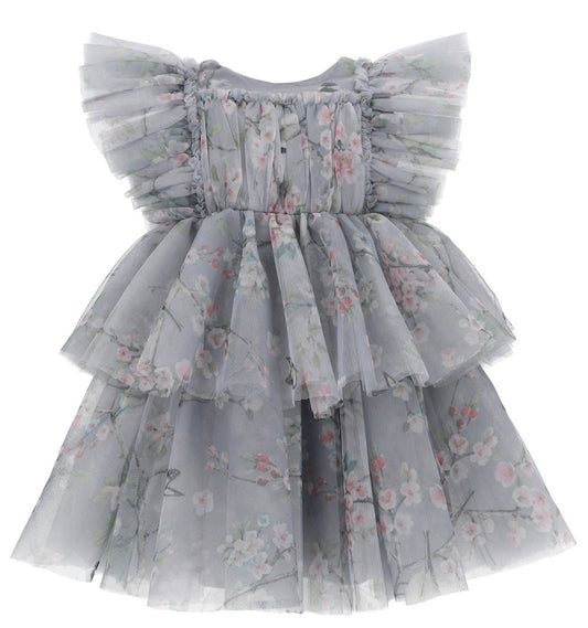 Monnalisa Layered Floral Tulle Dress