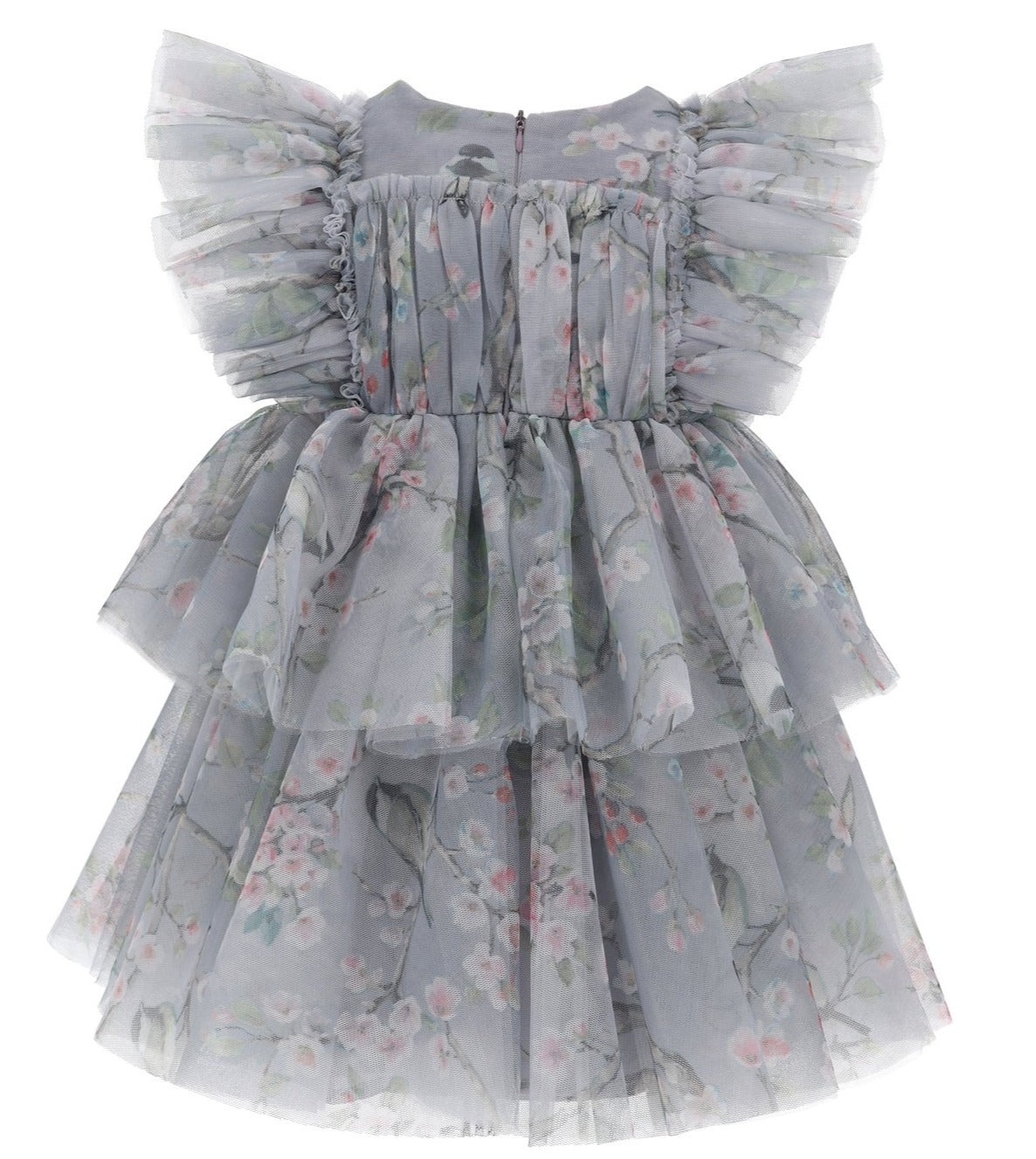 Monnalisa Layered Floral Tulle Dress