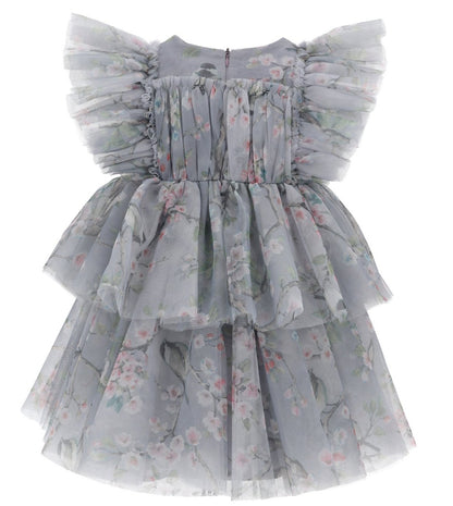 Monnalisa Layered Floral Tulle Dress