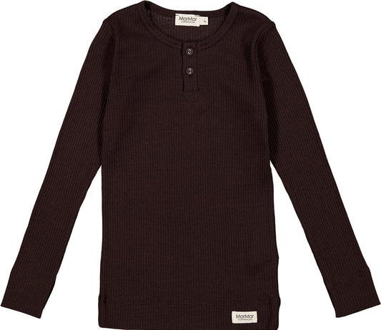 MarMar Dark Chocolate Long Sleeve Henley T-Shirt