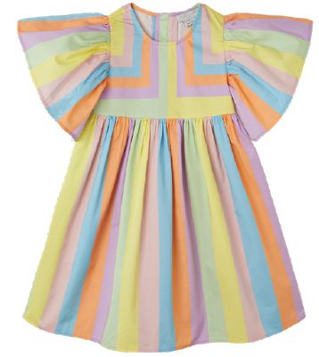Stella McCartney SS Rainbow Dress w/ Puffy Sleeves
