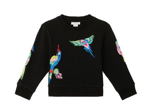 Stella McCartney Girls LS Sweatshirt w/ Parrots Embroidery