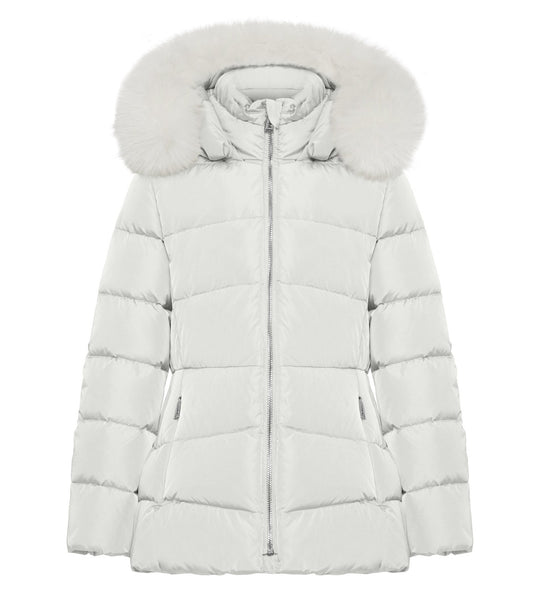 Add Outerwear Girl's Shiny Jacket with Fur