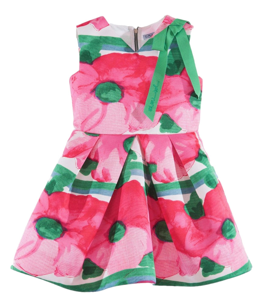 MI60Q-05-MFAB607-A Jumbo Roses Print Dress