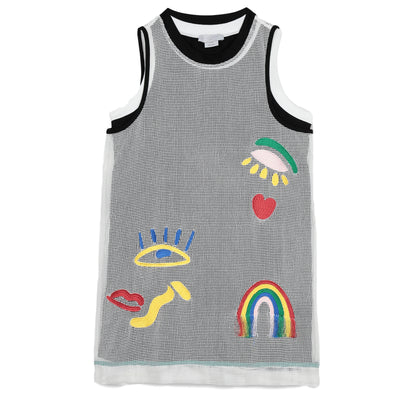 Stella McCartney Mesh Rainbow Embellished Dress