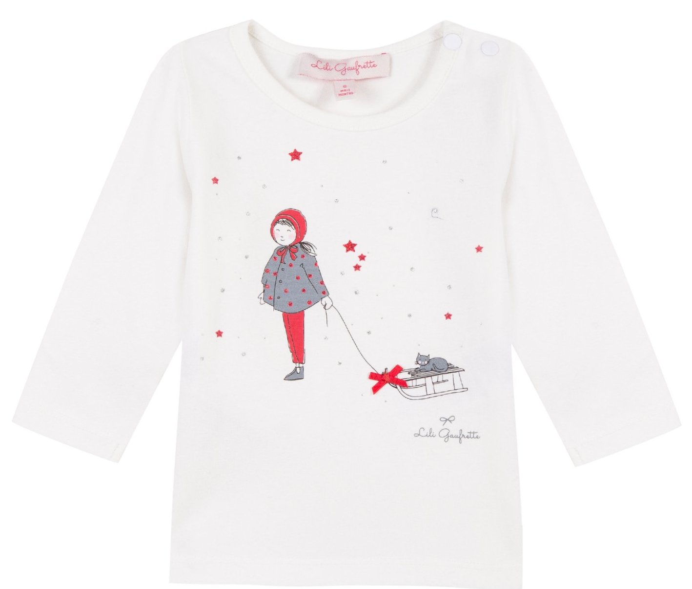 Lili Gaufrette Lhiver Girl Printed Tee Shirt