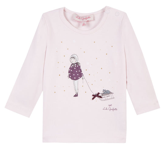 Lili Gaufrette Lhiver Girl Printed Tee Shirt