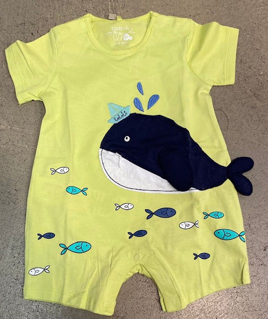 Boboli Whale Stitch Romper