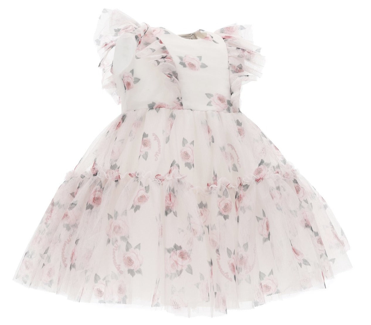 Monnalisa Baby Girl Floral Tulle Party Dress