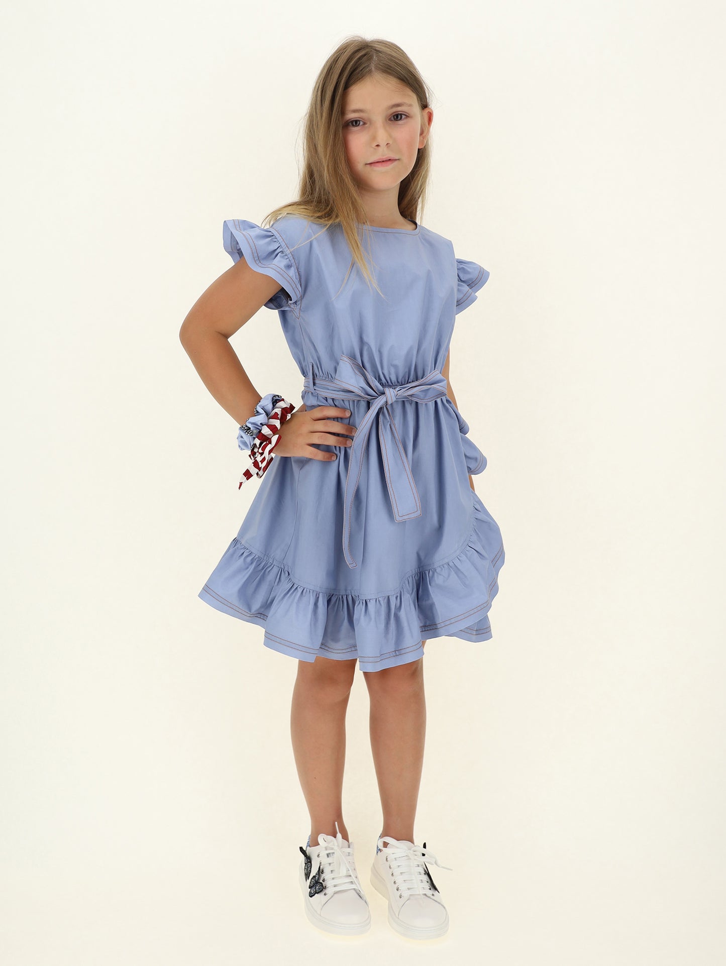 Monnalisa Wrap Popeline Dress