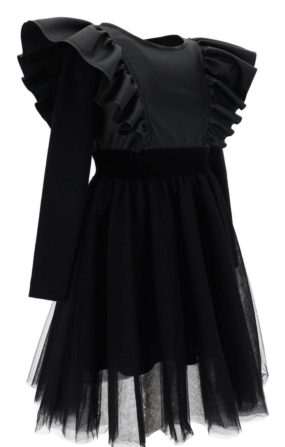 Monnalisa Teens Ruffle Tulle Bottom Dress