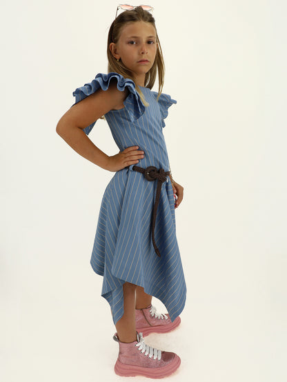 Monnalisa Striped Handkerchief Dress
