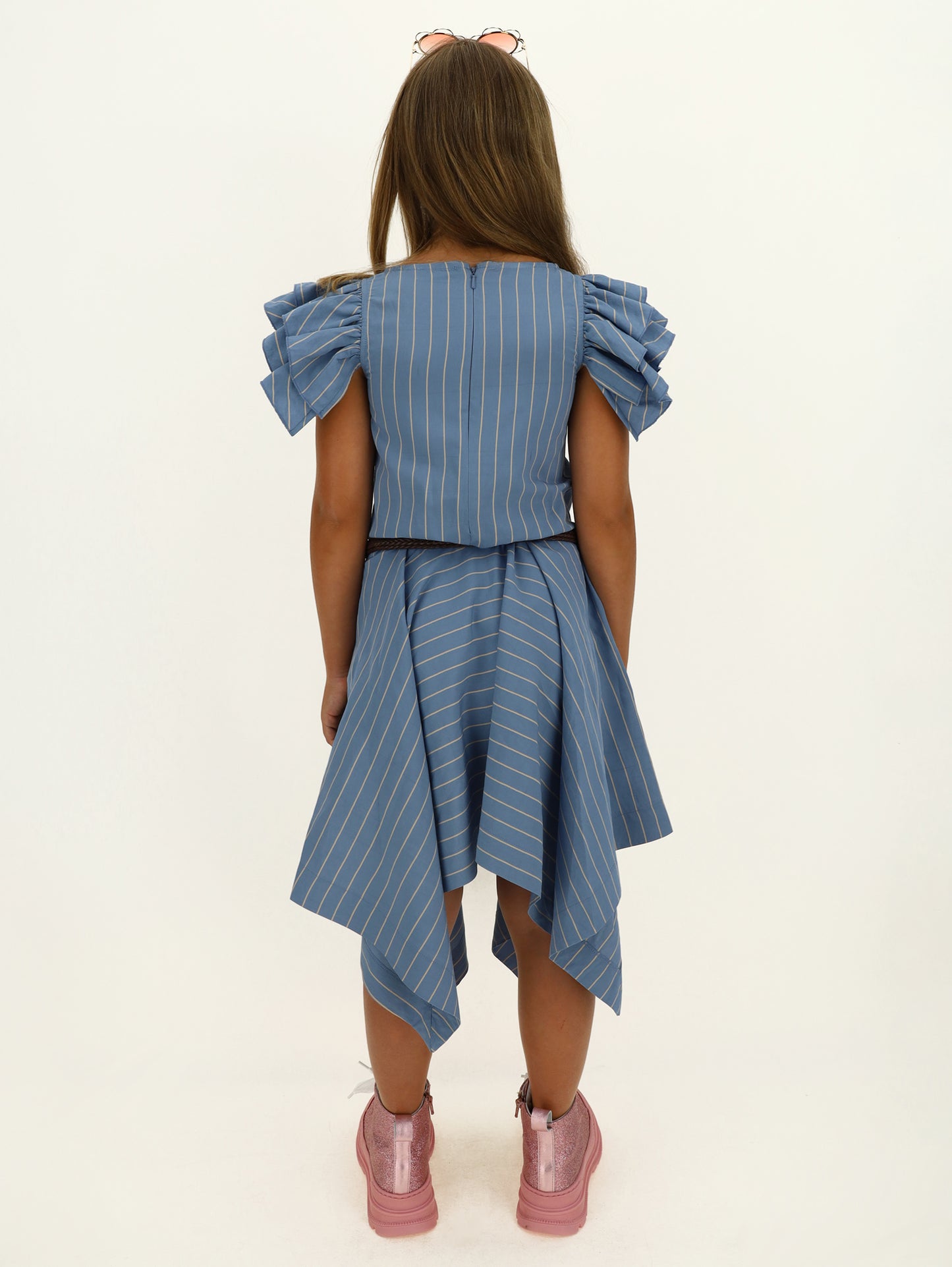 Monnalisa Striped Handkerchief Dress