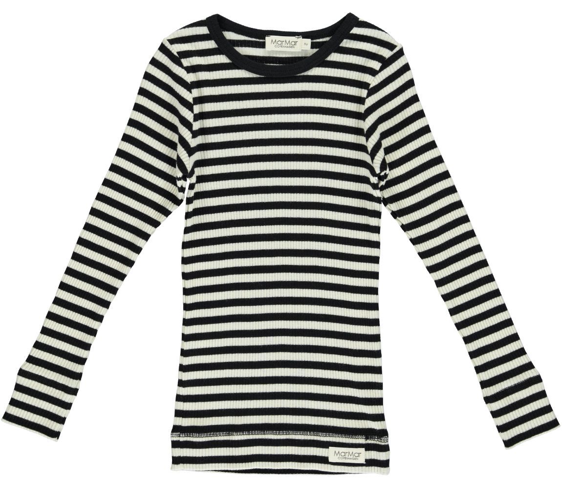 MarMar Black/Off-White Long Sleeve Striped T-Shirt