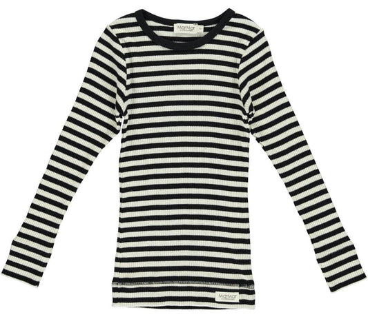 MarMar Black/Off-White Long Sleeve Striped T-Shirt
