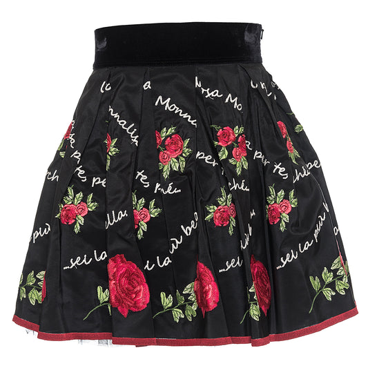 Monnalisa Embroidered Roses Skirt