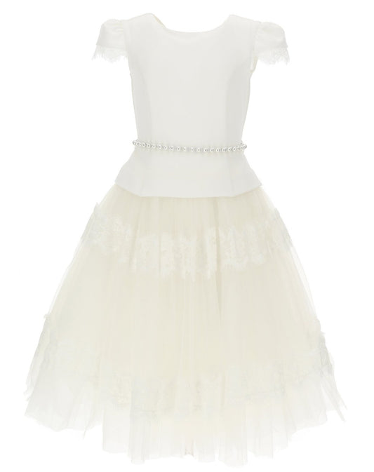 Monnalisa Teen Tulle & Lace Dress