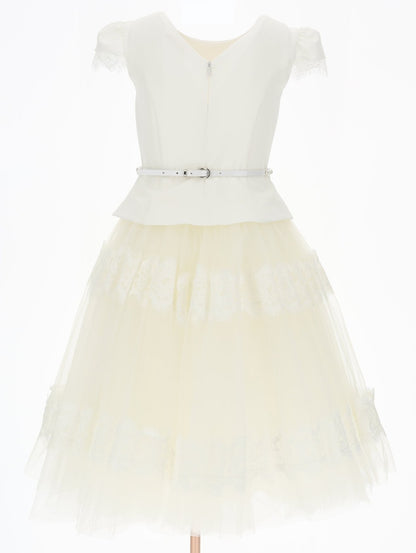 Monnalisa Teen Tulle & Lace Dress