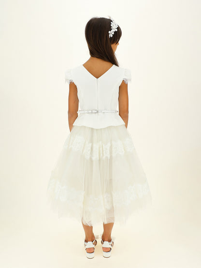 Monnalisa Teen Tulle & Lace Dress