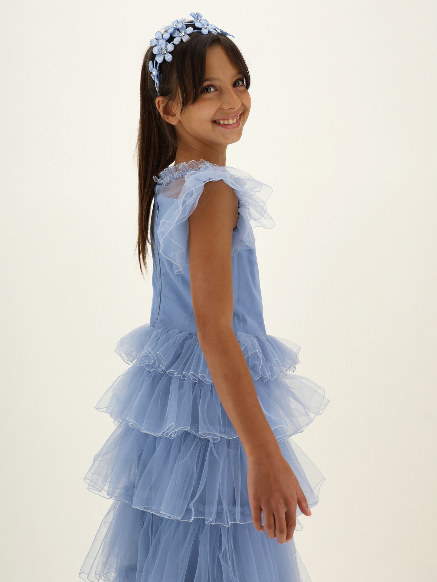 Monnalisa Tulle Tiered Gown