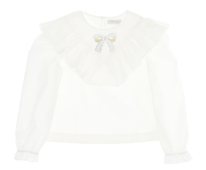 Monnalisa Popelin Jewel Blouse