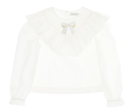 Monnalisa Popelin Jewel Blouse