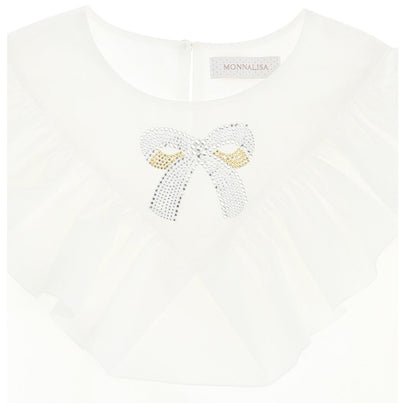 Monnalisa Popelin Jewel Blouse