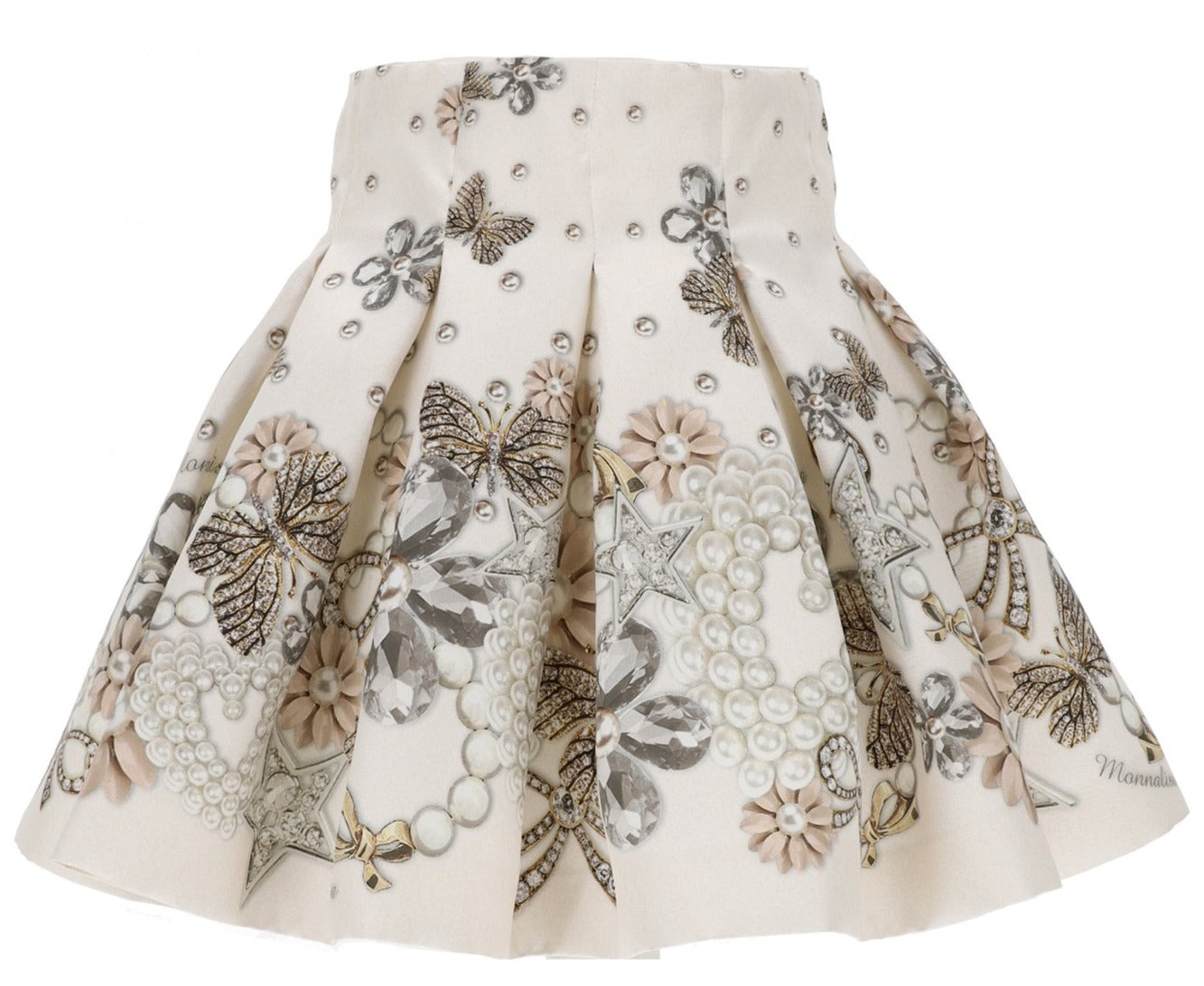 Monnalisa Teen Jewelry Floral Skirt