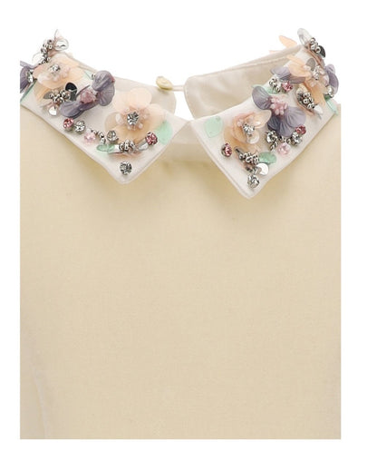 Monnalisa Flower Collar Tulle Bottom Dress