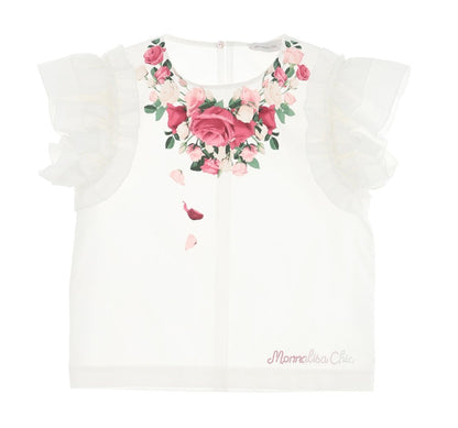 Monnalisa Floral Top & Skirt Outfit Set