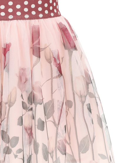 Monnalisa Floral Top & Skirt Outfit Set