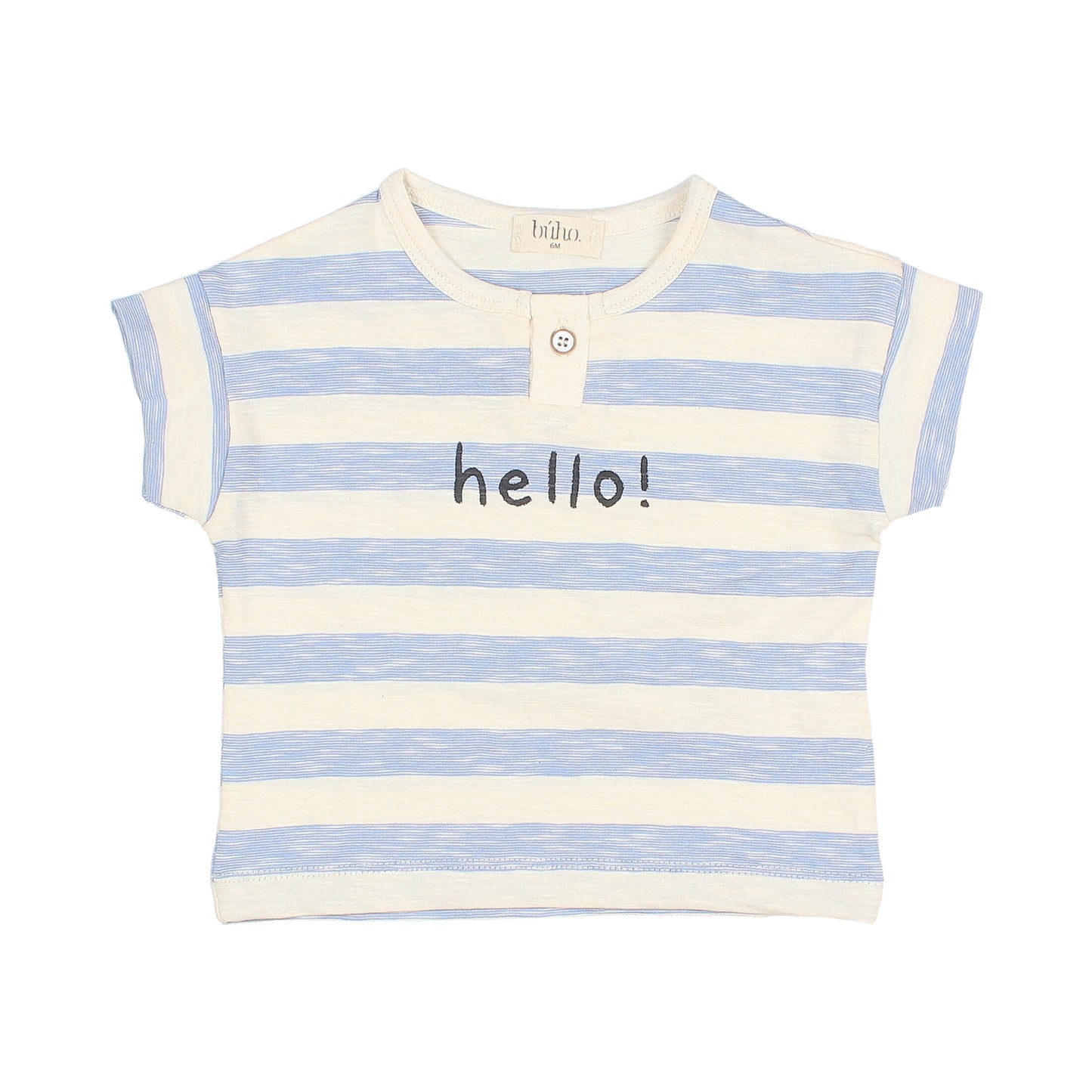 Buho Baby 2 Pc Striped Shirt & Denim Romper Set