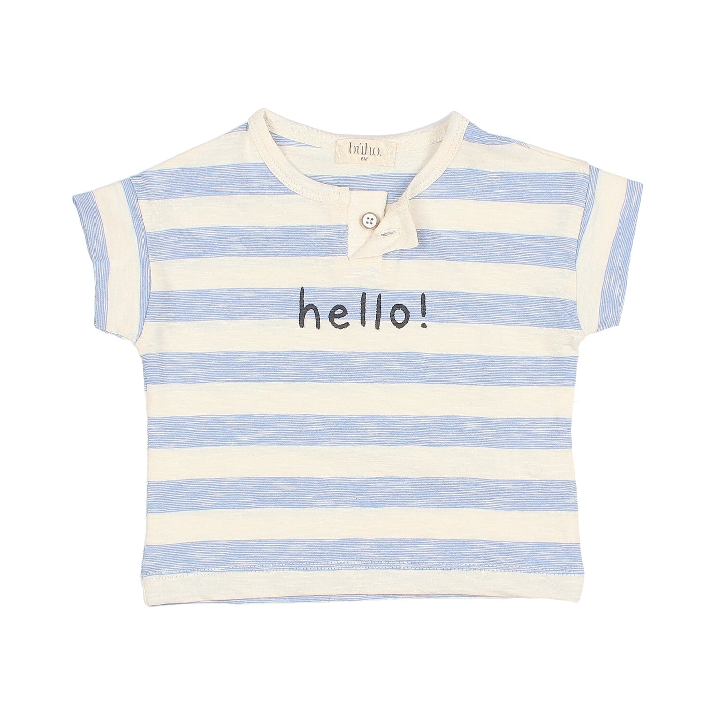 Buho Baby 2 Pc Striped Shirt & Denim Romper Set