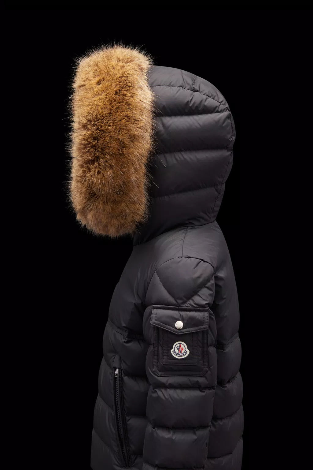 Moncler byron down sales jacket with fur hood