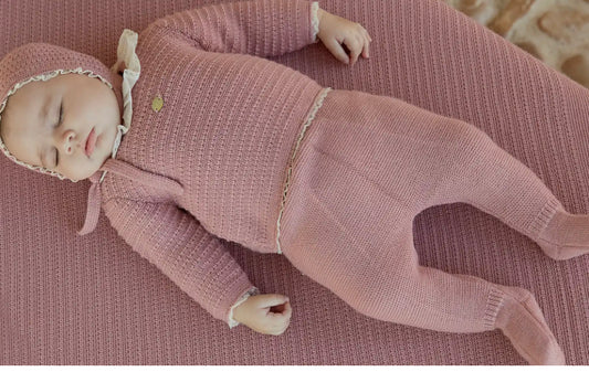 Martin Aranda Baby Girl 3PC Knit Outfit Set