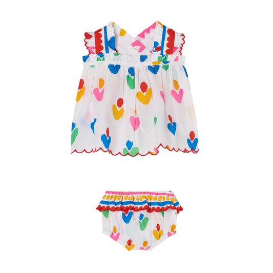 Stella McCartney Baby Girl Heart Flowers Outfit Set