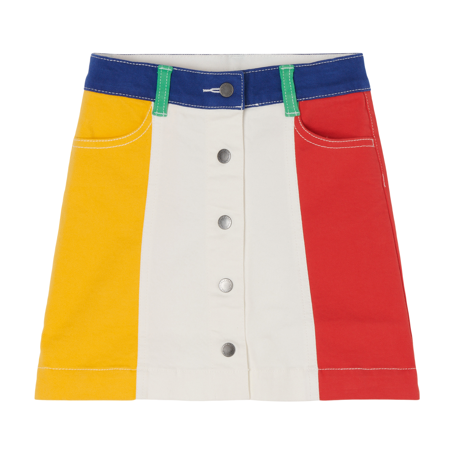 Stella McCartney Denim Color Block Skirt