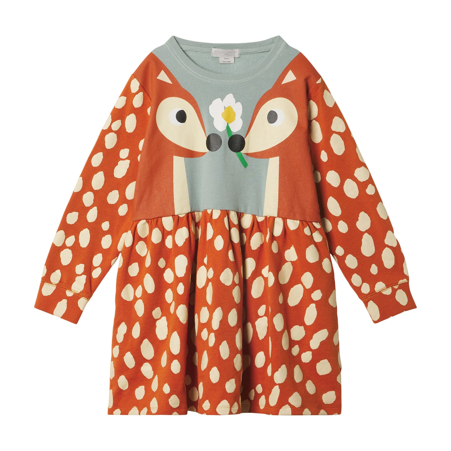 Stella McCartney LS Dress w/ Double Deer Print