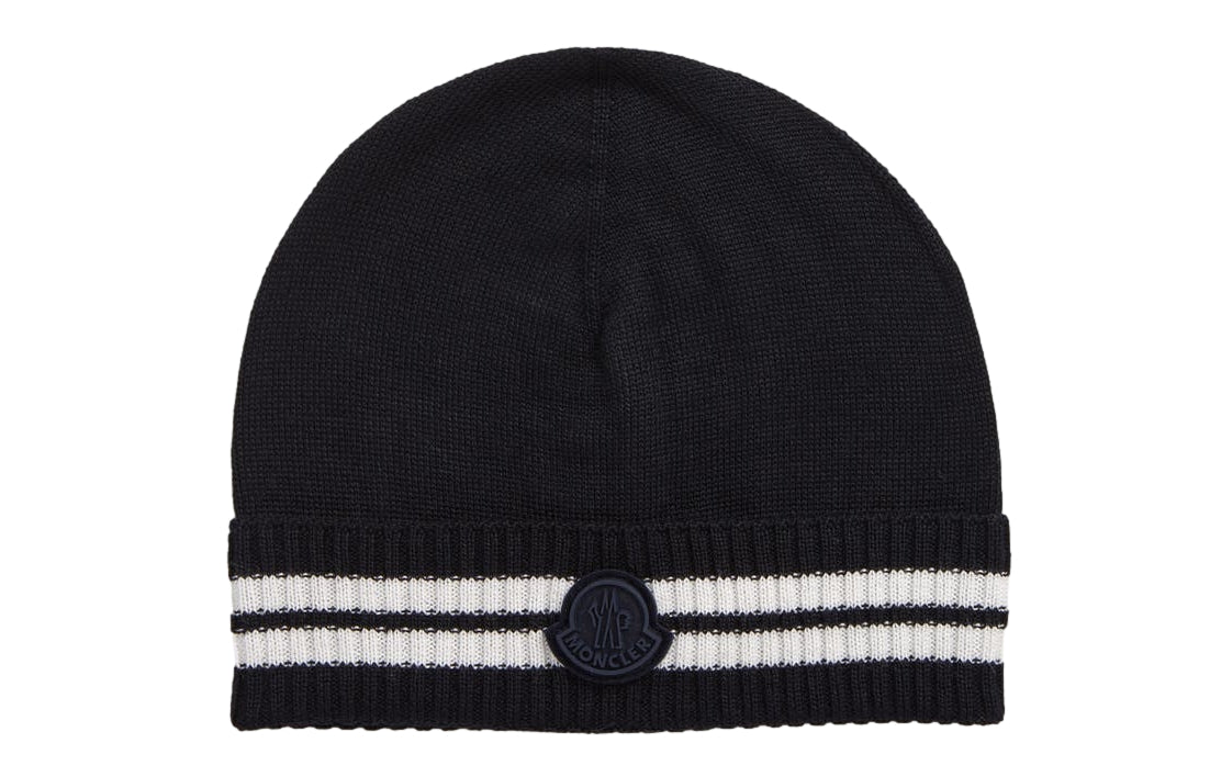 Moncler Striped Tonal Logo Hat