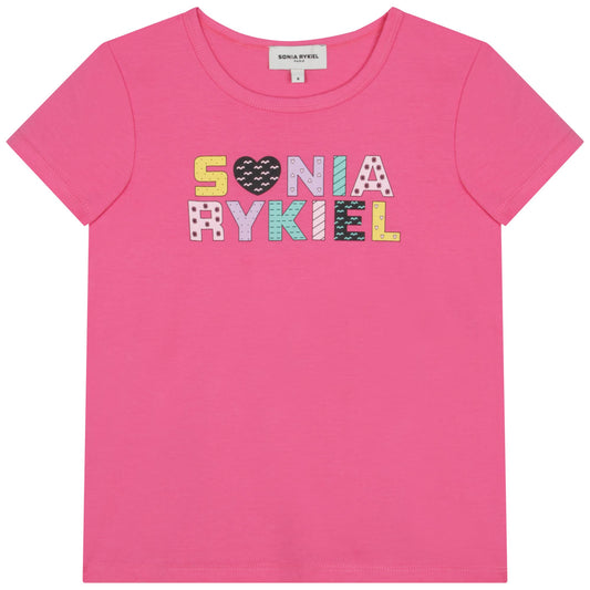 Sonia Rykiel SS T-Shirt w/ Multicolor 'Sonia Rykiel' Print