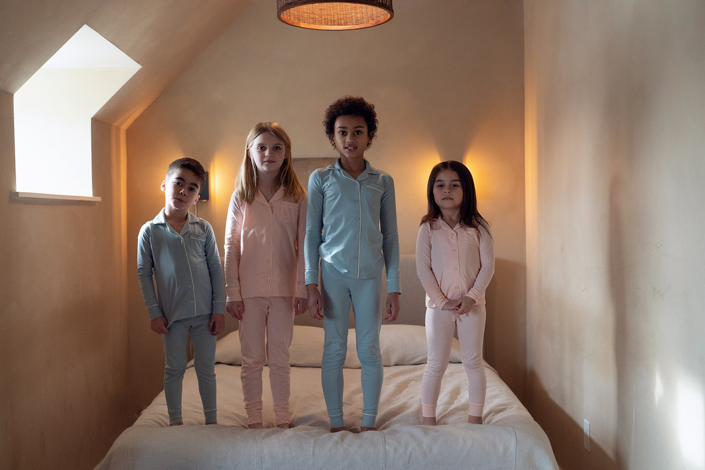 Coco Blanc Cotton Grandpa Pajama w/ Piping